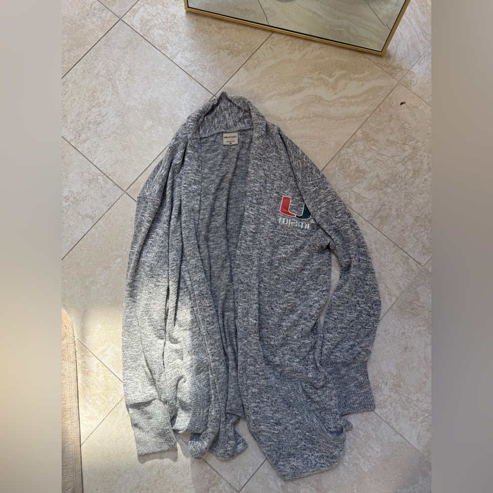 Grey Miami Hurricanes cardigan